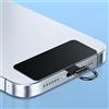 Generic Cordino universale in metallo per cellulare, ultra sottile, in acciaio inox, parte di ricambio (nero)