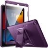 MoKo Antishock Cover per iPad 9a Gen/8a Gen/7a Gen, Viola Scuro | Custodia Full Body Coperta Protettiva Anti-urti Protezione Completa e Sporco con Pellicola Integrata per iPad 10.2''