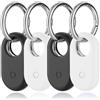 SPOMOX Custodia in silicone per Samsung SmartTag2, con portachiavi Galaxy Smart Tag 2, antiurto, antigraffio, per zaini, chiavi dell'auto, oggetti di valore e altro ancora, 2 nero/2 bianco