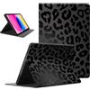 Coalbooliy Custodia per Apple iPad (2022) 10.9, Aesthetic Leopardata Nero Motivo Disegno Ragazza Flip Cover in pelle PU con Supporto Funzione Soft TPU Antiurto Tablet Case in Silicone