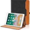 Oduio Custodia peri iPad 9,7'' 2018/2017 (6a/5a Generazione) / iPad Air 2/ Air 1 / iPad Pro 9,7 Pelle Tablet Case, Multi-Angli Supporto Pieghevole Cover Protettiva con Tasca, Auto Sveglia/Sonno - Nero