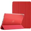 ProCase Cover per iPad 9 2021/8 2020/7 2019/iPad 10.2" Custodia[A2602 A2603 A2604 A2605 A2270 A2428 A2429 A2430 A2197 A2198 A2200], Smart Cover Sottile Leggero Traslucida Smerigliata -Rosso
