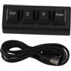 plplaaoo Tastiera programmabile 4 tasti Supporto NKRO Interruttore rosso Ctrl C V Inserisci tastiera meccanica per giochi Ufficio multimediale Ufficio e programmazione (Nera)
