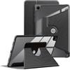 DINGGUAGUA Custodia per Samsung Galaxy Tab A9 Plus/Galaxy Tab A9 + 11 Pollici SM-X210/X216/X218 Tablet,Cover Trasparentecon Supporto Ruotabile a 360°e Auto Sveglia/Sonno,Nero