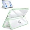 SSS·GRGB Custodia versione aggiornata per Microsoft Surface Pro 11/10/9/8 13 pollici, custodia robusta all-in-one compatibile con tastiere di tipo, trasparente e verde