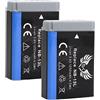SK Games 2 batterie di ricambio per Canon NB-13L | 1250 mAh | per PowerShot G1 X Mark III / G5 X G9 X Mark II / G7 X Mark II - III / SX720 HS / SX730 HS / SX740 HS