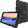 Techgear® G-Shock - Custodia per Samsung Galaxy Tab A 10.1 2016 (serie SM-T580) resistente, anti urto, con supporto amovibile, ideale per bambini, muratori nero BLACK Galaxy Tab A 10.1 (T580 Series)