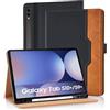 Vkooer Custodia per Samsung Galaxy Tab S10+ 2024 / S9+ Plus/S9 FE+ 12,4 Pollici 2023 Cover Protettiva Pelle PU con Auto Svegliati/Sonno, Supporto Funzione Flip Tasca Case - Nero