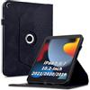 Vkooer Custodia girevole a 360, compatibile con iPad 9/8/7 (10,2 pollici, modello 2021/2020/2019, 9th/8th/7th generazione), girevole a 90 gradi, custodia protettiva per iPad 10,2, nero