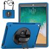 GUPENAA Custodia per iPad PRO 12,9 Pollici 2a Generazione 2017 e 1a Generazione 2015, Supporto Girevole 360°, Cover Protettiva TPU Resistente Robusta con Porta Penna+Maniglia+Tracolla,Blu
