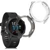kwmobile Set 2x Custodia Smartwatch Compatibile con Garmin Forerunner 245/245 Music Cover - Case Trasparente Protezione Orologio Fitness - nero/trasparente