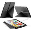 INFILAND Custodia per iPad 6a/5a generazione (2018/2017), iPad Air 2/1 (9,7 pollici), custodia protettiva sottile con magnetico, con portapenne, accensione e spegnimento (Nero)