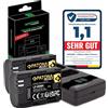 PATONA Set 2X LP-E6NH Protect 2600mAh + Caricabatterie PD Dual USB-C | Ricarica rapida da alimentatore 20W, compatibile con Canon EOS R5 R6 R6II R7 5D Mark I-IV 5DS 60D 70D 80D 90D XC10 XC15