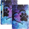 LSPCASA Custodia per Samsung Galaxy Tab S10 Lite 2025/S10 FE/S9 FE 10,9 pollici/S9 11Folio Flip Custodia Protettiva in Pelle PU con Supporto Slot per Carte Portafoglio Tablet Cover Zampa gatto cuore