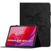 Oduio Custodia per Lenovo Tab M11 (TB330FU/TB330XU) 11 Pollici Cover in Pelle PU Case Coperchio Tablet Multi-Angli Supporto Pieghevole Cover Protettiva con Chiusura Magnetica, Auto Sveglia/Sonno - Nero