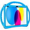 TopEsct Custodia per bambini per iPad di 10a generazione da 11,9 pollici, cavalletto integrato, viene fornita con cinturino in silicone antiurto e custodia 2022 (blu)