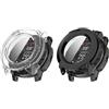 QJONSIU Cover Rigida Compatibile con Garmin instinct 3 45mm con Vetro Temperato, 2 Pack Protettiva Antigraffio Case-Nero Trasparente