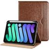 ProCase Cover in Pelle per iPad Mini A17 Pro 2024 / Mini 6 Gen 8,3 Pollici 2021, Custodia Protettiva con Portapenne in Pelle PU con Supporto per iPad Mini 7/6 -Marrone