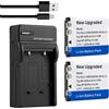 HUAENG Confezione da 2 batterie da 2200 mAh e caricabatterie USB di ricambio per Olympus Li-42B Li-40B Li42B Li40B FE-230 per Pentax D-Li63 NP-45 NP-45A EN-EL10 D-Li63 D-Li108 NP-80 CNP80 KLIC-7006