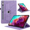 Oduio Custodia per Lenovo Tab P12 12.7 Pollici 2023 (TB-370F) Pelle PU Flip Tablet Case con Supporto Girevole di 360° Protettiva Cover AntiGraffio Antiurto, Viola