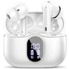 Btootos Cuffie Bluetooth, Auricolari Bluetooth 5.4 con 4 Mic Cuffie Wireless In Ear | Cuffiette Bluetooth 36 Ore HiFi Stereo LED Display, Cuffie Senza Fili IP7 Impermeabili, USB-C, Touch Control, Bianco