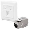 Lumonic Telaio da incasso Keystone incl. modulo CAT7 | 1 porta a scatto I Montaggio Keystone senza attrezzi | Ethernet fino a 10 Gbit/s AWG22-24 | RJ45 completamente schermato |