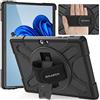 BRAECN Cover per Microsoft Surface Go 4 / Go 3 / Go 2 / Go - 10/10.5 | Antiurto Robusto Custodia con Supporto Girevole a 360°, Cinghia a Mano,2023/2021/2020/2018 Nero