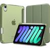 MoKo Cover per iPad Mini 7 A17 Pro, iPad Mini 6a Gen 8,3 Pollici, Celadon | Portapenna, Retro in PC Rigido Traslucido, Supporto Multi-angolo, Leggero, Antigraffio, Sospensione/Risveglio Automatico