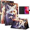 LSPCASA Protettiva Cover Compatibile Con Lenovo Tab M11 11 Pollici PU Materiale Cover Tab M11/TB-330/331 Con Slot Per Carte TPU Custodia, Volpe dei fiori