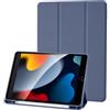 Palkitsee Custodia Cover Compatibile con iPad 9 8 7 Generazione (10.2 Pollici, 2021/2020/2019), Supporta la Carica di Pencil 2nd Gen, Auto Sveglia/Sonno (Blu Grigio)