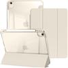 YeaQuelior Custodia per iPad Air 11 M4/M3/M2 & 5a/4a Gen,Luce stellare | Trasparente Antiurto con Supporto con Portapenna