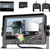 Realdio Kit Retrocamera Digitale Senza Fili, IPS 7 Pollici, 2 Camere | Scheda 64 GB, Visione Notturna LED IR, Impermeabile, Registrazione in Loop e Trasmissione Stabile per Camper e Camion
