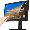 Dragolftie Monitor touch screen da 24 pollici, FHD 1920 × 1080P, pannello VA, rapporto di contrasto 3000:1, 99% sRGB, altezza/rotazione/inclinazione regolabile, 75 Hz PC touch screen con altoparlante, HDMI, VGA