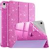 MoKo Cover per iPad (A16) 11a Gen./10a Gen. 2025/2022, Viola Glitterato | per iPad Cover in TPU e Pelle PU Semi-Trasparente Sostegno Supporto Sottile con Morbido TPU Cover con Auto Svegliati/Sonno