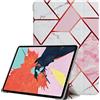 Cadorabo Custodia per tablet compatibile con Apple iPad PRO 11 2020/2021 (11 Pollici) - Design Marmo Bianco Rosa - Coperchio protettivo ultra sottile in silicone TPU flessibile con funzione stand
