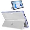 SSS·GRGB Case Fit 12,3 Microsoft Surface Pro 7 Plus/7/6/5/4/LTE - Custodia robusta con portapenne, compatibile con tastiera di tipo cover, trasparente e viola