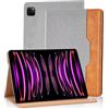 Vkooer Custodia per iPad Pro 11 pollici 2022/2021/2020/2018 Cover Protettiva Pelle PU con Auto Svegliati/Sonno e Supporto Funzione Apple iPad Air 6 Flip Tasca Case, Grigio