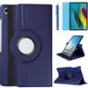 R.SHENGTE Custodia per Samsung Galaxy Tab S5e 10,5 2019 (SM-T720 T725 T727) - Custodia protettiva con supporto girevole a 360 gradi, pennino capacitivo incluso, pellicola protettiva (Deep Blue)