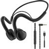 ANSTEN Open Ear Kopfhörer mit Kabel (3,5mm/USB) Für PC/Telefon, Ultra Komfort, USB Headset mit mikrofon Kompatibel mit Windows, Mac,Linux, Kristallklarer Sprachqualität