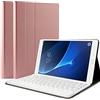 QYiiD QYiD Custodia con Tastiera per Galaxy Tab S3 9.7 SM-T820 / T825, Sottile Pelle PU Custodia con Magnetically Wireless Tastiera per Galaxy Tab S3 Tablet (9.7 Pollici, SM-T820 T825 T827), Rosegold