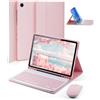 MicroTunk Per Samsung Galaxy Tab A11+ Plus (2025) 11 Pollici/Samsung Galaxy Tab A9+ Plus (2023) 11 Pollici Cover con Bluetooth Wireless Tastiera Ltaliano (QWERTY) e Mouse,Coperchio Protettivo Keyboard Case Rosa