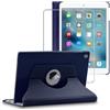 ebestStar - Cover per iPad 2018 9.7 2017, Air 1 2013 Apple, Custodia Protezione Rotazione 360, Pelle PU, Blu scuro + Vetro Temperato