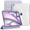 ZKTUYU Custodia per iPad Air 13 M4/M3/M2 (2026/2025/2024), iPad Pro 12,9 pollici, 6° Gen (2022/2021) con portapenne, custodia magnetica rimovibile, cover posteriore trasparente, viola