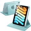 JETech Custodia Girevole per iPad mini A17 Pro/6ª Gen (2024/2021), Blu | Cover per 8,3 2024/2021, Supporto Rotante 360°, Retro Trasparente, Auto Svegliati/Sonno, Porta Pencil, Protezione Completa