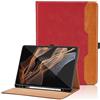 Oduio Custodia per Samsung Galaxy Tab S8 Ultra 14,6 Pollici 2022 Pelle Tablet Case con S Pen Holder, Multi-Angli Supporto Pieghevole Cover Protettiva con Tasca, Auto Sveglia/Sonno - Rosso
