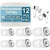 Generic 6 paia di gommini di ricambio, compatibili con AirPods Pro di 2a/1a generazione, auricolari in silicone con isolamento acustico, rete antipolvere e custodia (S/M/L)