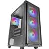 Mars Gaming MARSGAMING MC-AIR, Case Gaming ATX, 4x Ventole FRGB Rainbow 120mm, Pannello Frontale Mesh, Finestra Laterale in Vetro Temperato, Semitorre PC Doppia Camera, Supporto Raffreddamento a Liquido, Nero