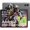 TABWEE Tablet T50 da 11 pollici Android 16, display a 120 Hz, 24 GB di RAM + 256 GB di ROM (2 TB TF), batteria da 10000 mAh, tablet da gioco octa-core, Widevine L1, WiFi 5G, ricarica rapida da 18 W