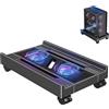BOTEWO Supporto per PC con ventola di raffreddamento: Gaming PC Tower Supporto per computer regolabile con ruote con raffreddamento e Fe