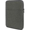 moex Custodia per tablet Doogee T10W - Custodia con scomparto per accessori, in fibra di poliestere, minimalista con chiusura lampo, impermeabile, grigio scuro